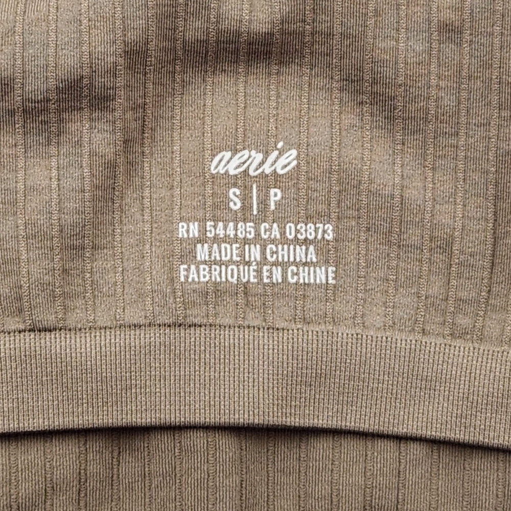 Aerie Seamless Ribbed Scoop Neck Bralette Crop Tank Taupe Size Small - Picture 5 of 11